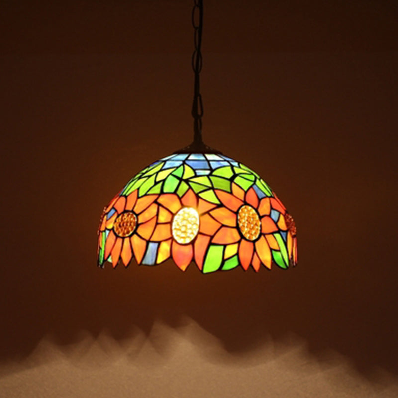 Dome Pendant Light Tiffany-Style 12