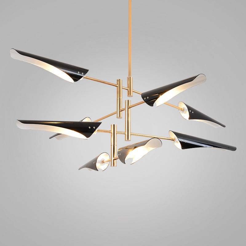 Black Hanging Lighting Fixtures Modern Metal Linear Pendant Lighting Clearhalo 'Ceiling Lights' 'Chandeliers' 'Modern Chandeliers' 'Modern' Lighting' 2549050