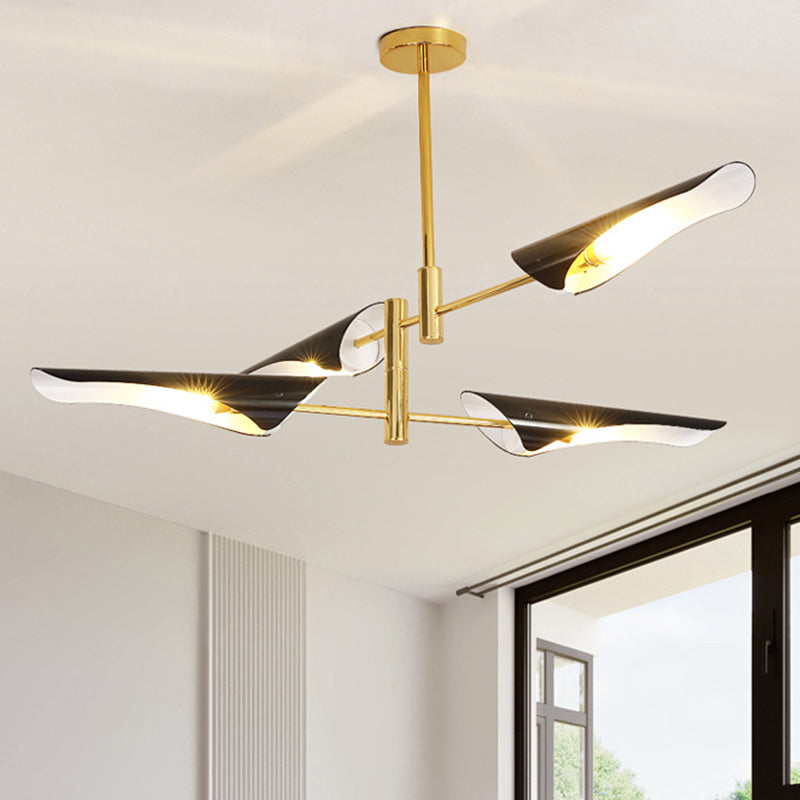 Black Hanging Lighting Fixtures Modern Metal Linear Pendant Lighting Clearhalo 'Ceiling Lights' 'Chandeliers' 'Modern Chandeliers' 'Modern' Lighting' 2549056