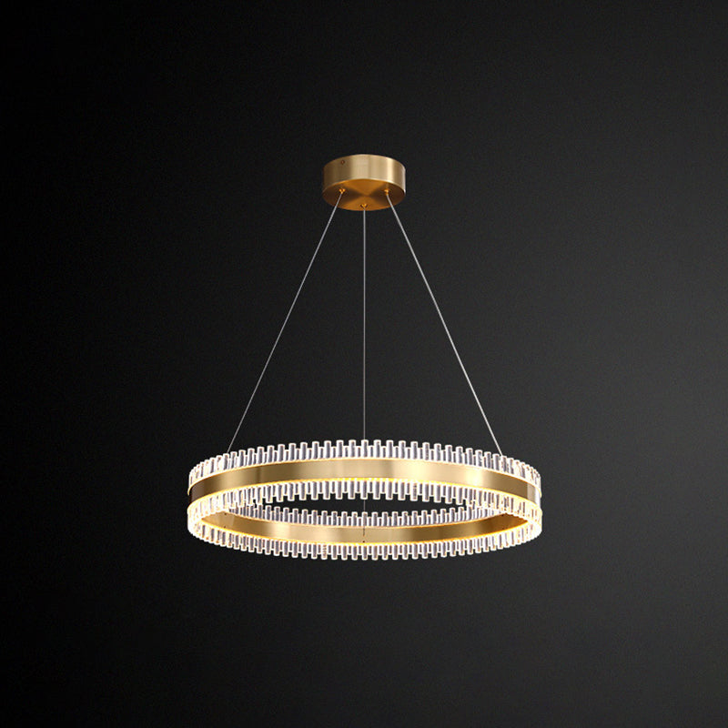 Contemporary Interlace Rings Chandelier Lights Metal Hanging Pendant Light for Living Room Gold 16