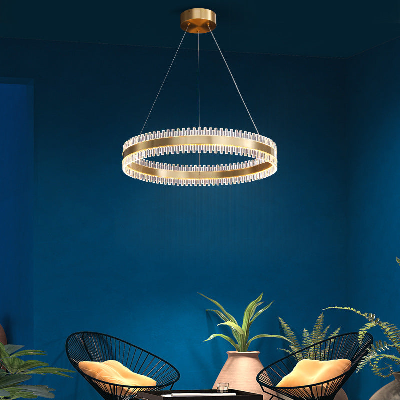 Contemporary Interlace Rings Chandelier Lights Metal Hanging Pendant Light for Living Room Clearhalo 'Ceiling Lights' 'Chandeliers' 'Modern Chandeliers' 'Modern' Lighting' 2552453