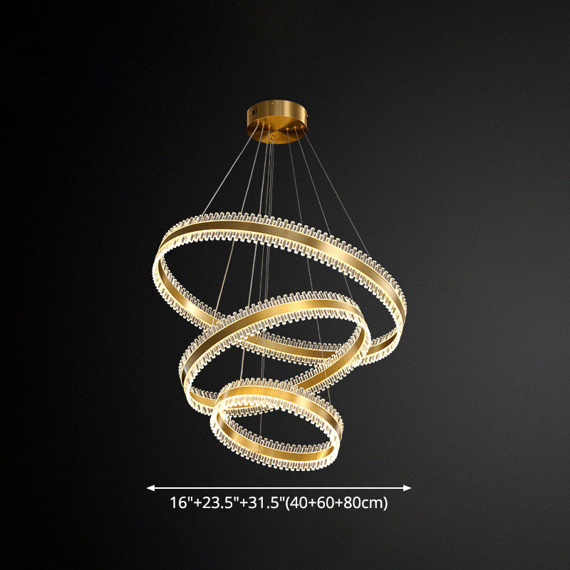 Contemporary Interlace Rings Chandelier Lights Metal Hanging Pendant Light for Living Room Clearhalo 'Ceiling Lights' 'Chandeliers' 'Modern Chandeliers' 'Modern' Lighting' 2552461