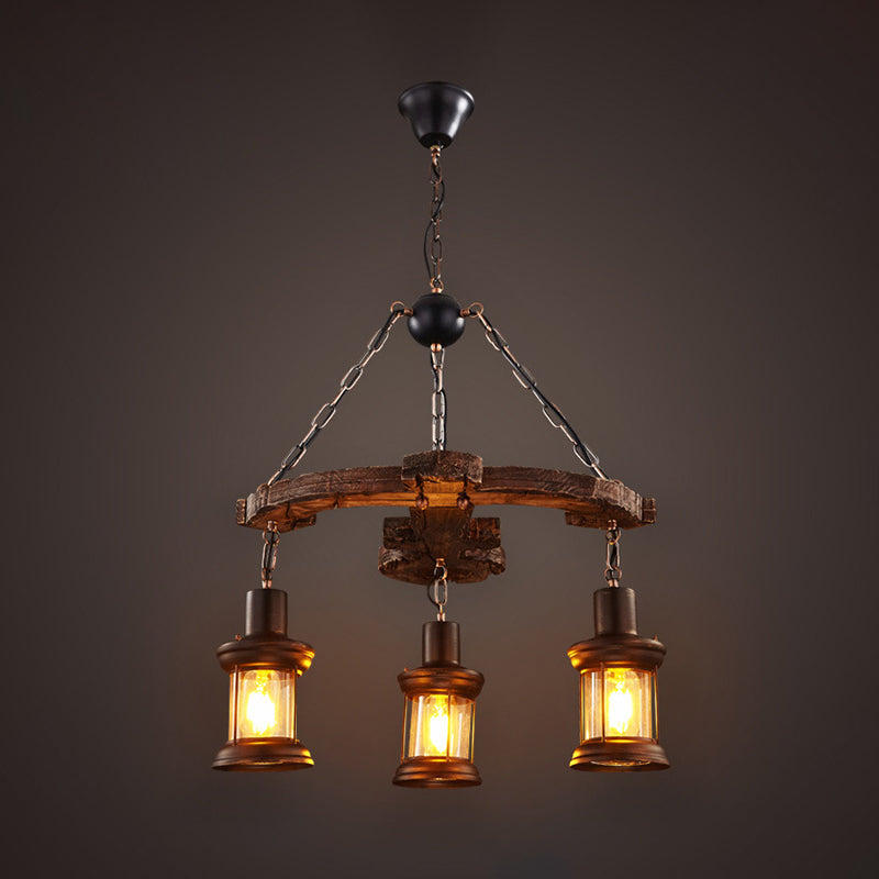 Wood Anchor Shape Chandelier Lighting Coastal Coffee Shop Pendant Light in Beige Clearhalo 'Carpenter Chandeliers' 'Ceiling Lights' 'Chandeliers' 'Industrial Chandeliers' 'Industrial' 'Middle Century Chandeliers' 'Modern' 'Tiffany' Lighting' 2552839