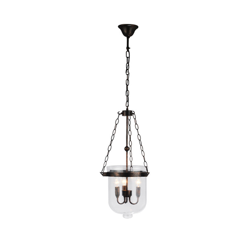 Black Bucket Chandelier Light Fixture Industrial Style Glass Dining Room Pendant Lighting Rust 10