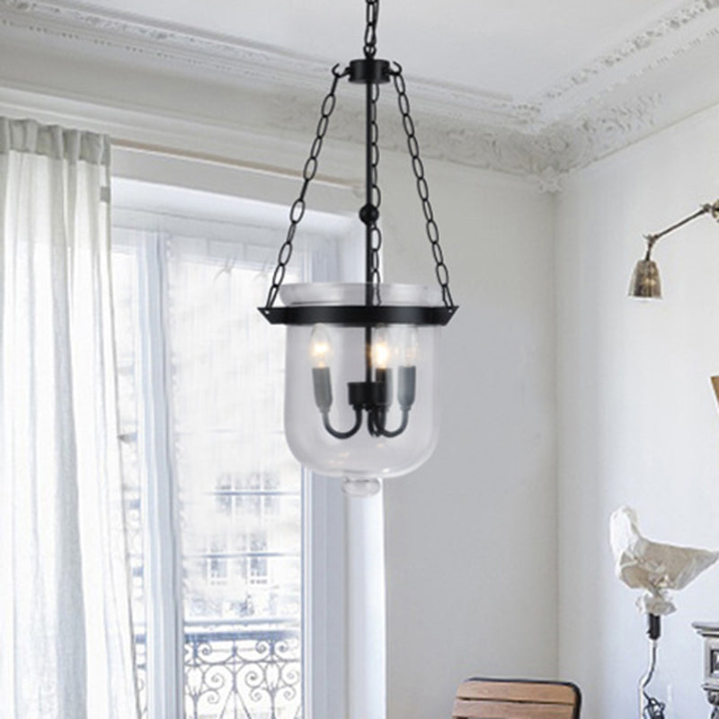 Black Bucket Chandelier Light Fixture Industrial Style Glass Dining Room Pendant Lighting Clearhalo 'Ceiling Lights' 'Chandeliers' 'Glass shade' 'Glass' 'Industrial Chandeliers' 'Industrial' 'Middle Century Chandeliers' 'Pendant Lights' 'Tiffany' Lighting' 2552871