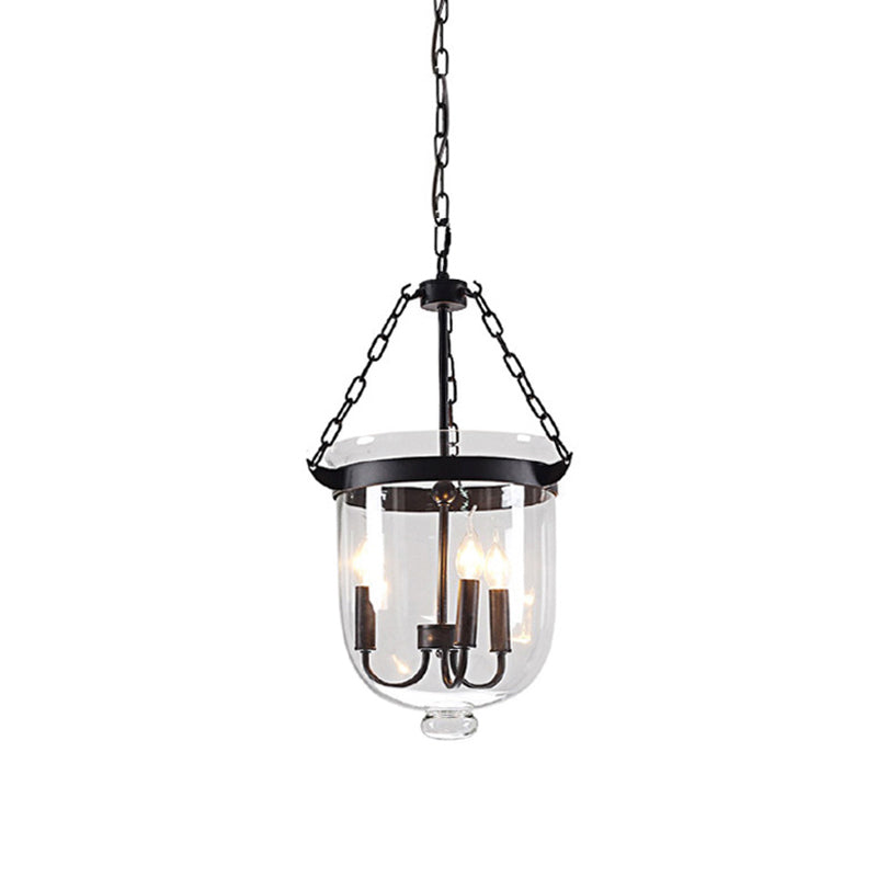 Black Bucket Chandelier Light Fixture Industrial Style Glass Dining Room Pendant Lighting Rust 12