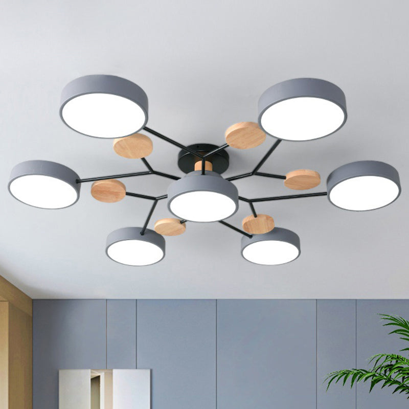 Sputnik Semi Flush Mount Light Macaron LED Acrylic Semi-Flush Mount Ceiling Fixture Clearhalo 'Ceiling Lights' 'Close To Ceiling Lights' 'Close to ceiling' 'Semi-flushmount' Lighting' 2553235