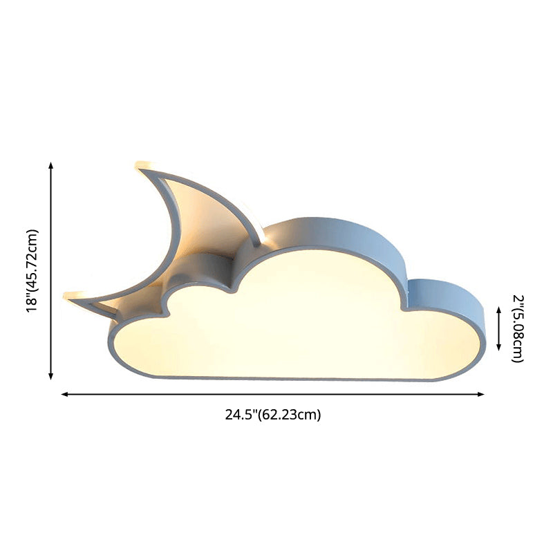 Cloud and Moon Metal Flush Mount Ceiling Light Nordic LED Close To Ceiling Lighting Fixture Clearhalo 'Ceiling Lights' 'Close To Ceiling Lights' 'Close to ceiling' 'Flush mount' Lighting' 2553351