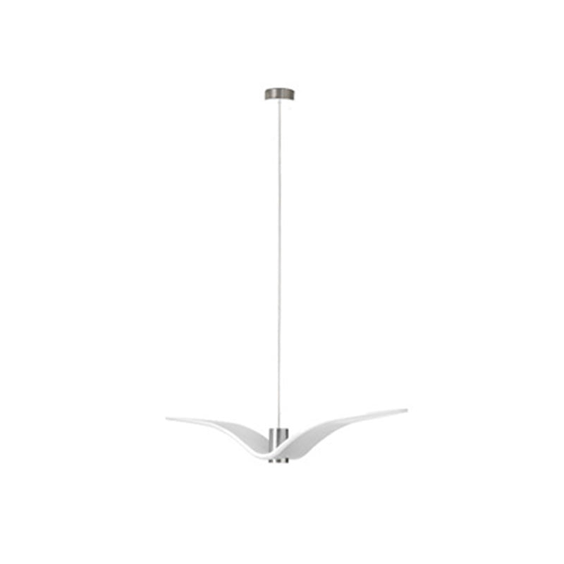 White Modern Art Deco Seagulls Hanging Lamp 1 Light Resin Material Drop Pendant for Dining Room White 15.5