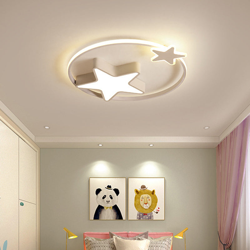 Kids Stars Shape Flush Mounted Ceiling Light Acrylic LED Bedroom Close to Ceiling Lighting Clearhalo 'Ceiling Lights' 'Close To Ceiling Lights' 'Close to ceiling' 'Flush mount' Lighting' 2554306