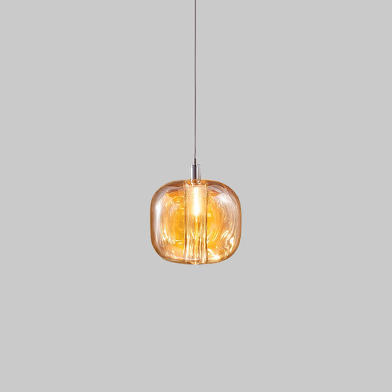 Postmodern Blown Glass Shade Ceiling Hanging Pendant Commercial Store LED Pendant Light 1 Amber Clearhalo 'Ceiling Lights' 'Modern Pendants' 'Modern' 'Pendant Lights' 'Pendants' Lighting' 2554823