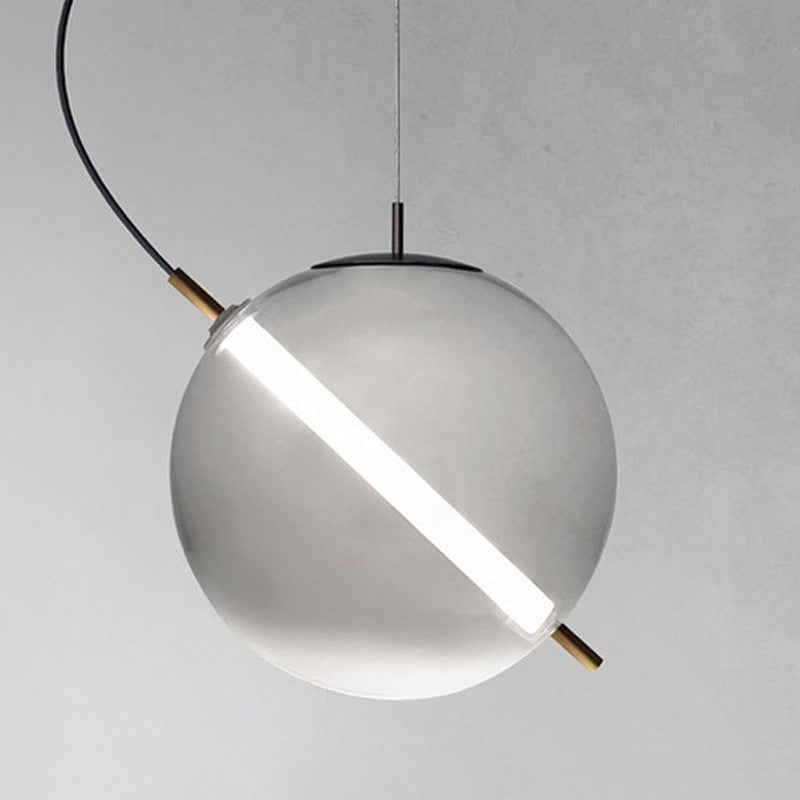 Postmodern Design Globe Glass Pendant Light LED Kitchen Pendant Light Clearhalo 'Ceiling Lights' 'Close To Ceiling Lights' 'Glass shade' 'Glass' 'Modern Pendants' 'Modern' 'Pendant Lights' 'Pendants' Lighting' 2554905