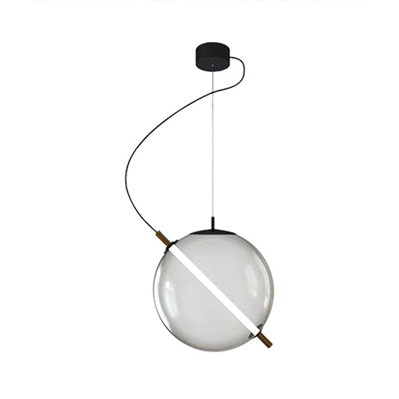 Postmodern Design Globe Glass Pendant Light LED Kitchen Pendant Light Smoke Gray 12