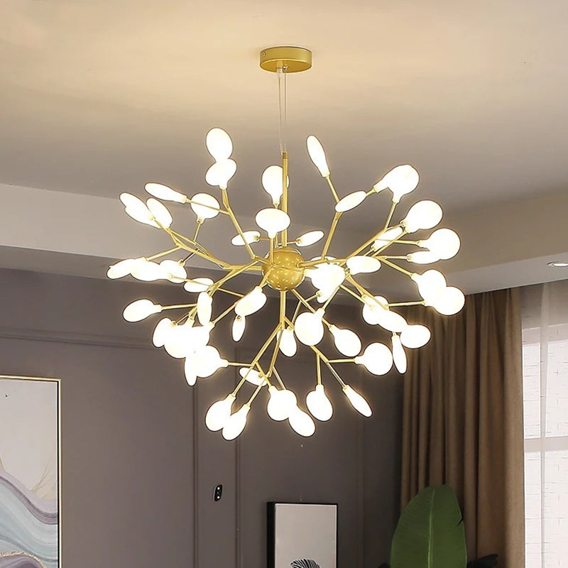 Firefly Chandelier Pendant Light Modern Style Acrylic Living Room LED Hanging Light in Gold Clearhalo 'Ceiling Lights' 'Chandeliers' 'Modern Chandeliers' 'Modern' Lighting' 2555165