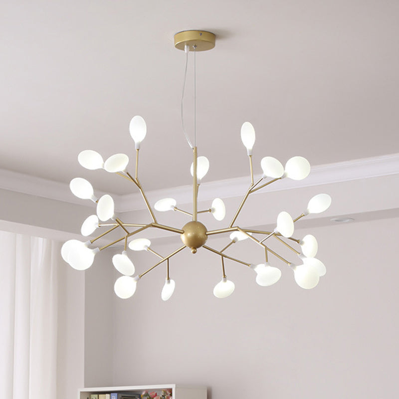 Firefly Chandelier Pendant Light Modern Style Acrylic Living Room LED Hanging Light in Gold 36 Gold Clearhalo 'Ceiling Lights' 'Chandeliers' 'Modern Chandeliers' 'Modern' Lighting' 2555168