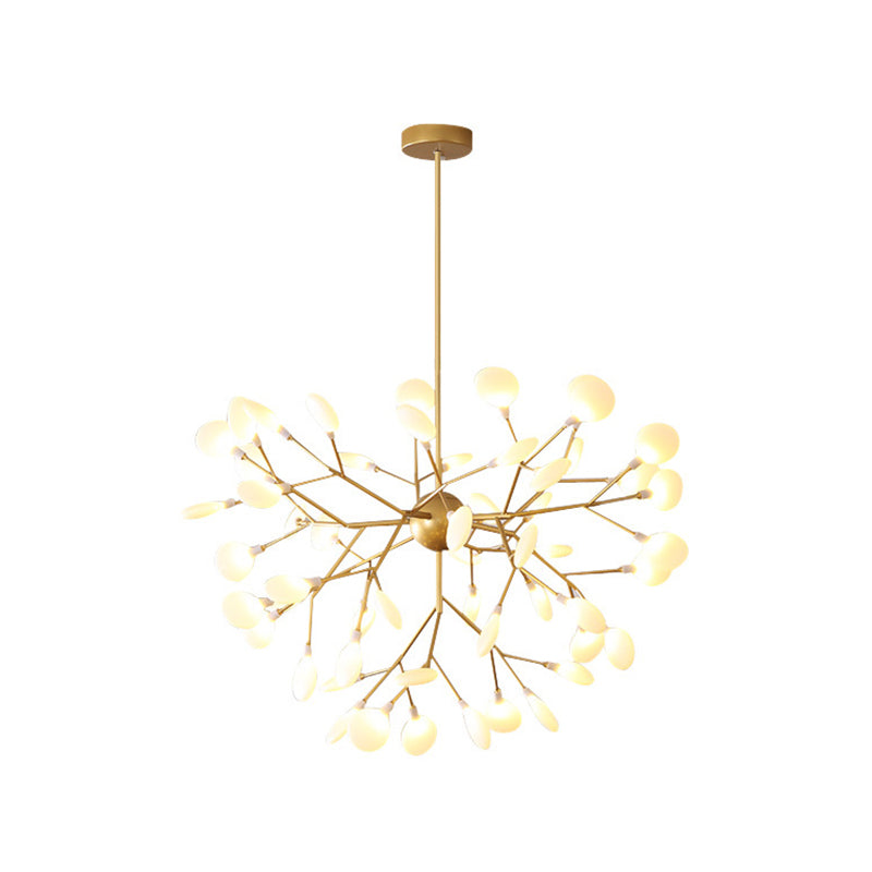 Firefly Chandelier Pendant Light Modern Style Acrylic Living Room LED Hanging Light in Gold Clearhalo 'Ceiling Lights' 'Chandeliers' 'Modern Chandeliers' 'Modern' Lighting' 2555171