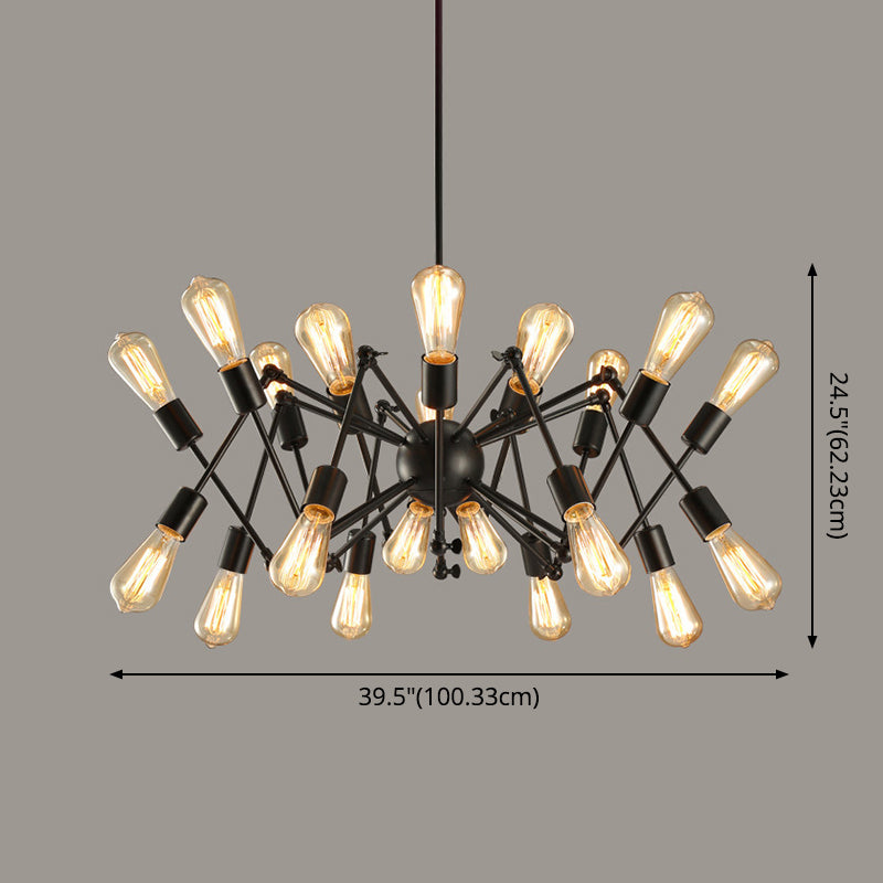 Retro Industrial Style Chandelier Light Sputnik Wrought Iron Multi Light Pendant for Bar Coffee Shop Clearhalo 'Cast Iron' 'Ceiling Lights' 'Chandeliers' 'Industrial Chandeliers' 'Industrial' 'Metal' 'Middle Century Chandeliers' 'Rustic Chandeliers' 'Tiffany' Lighting' 2555192