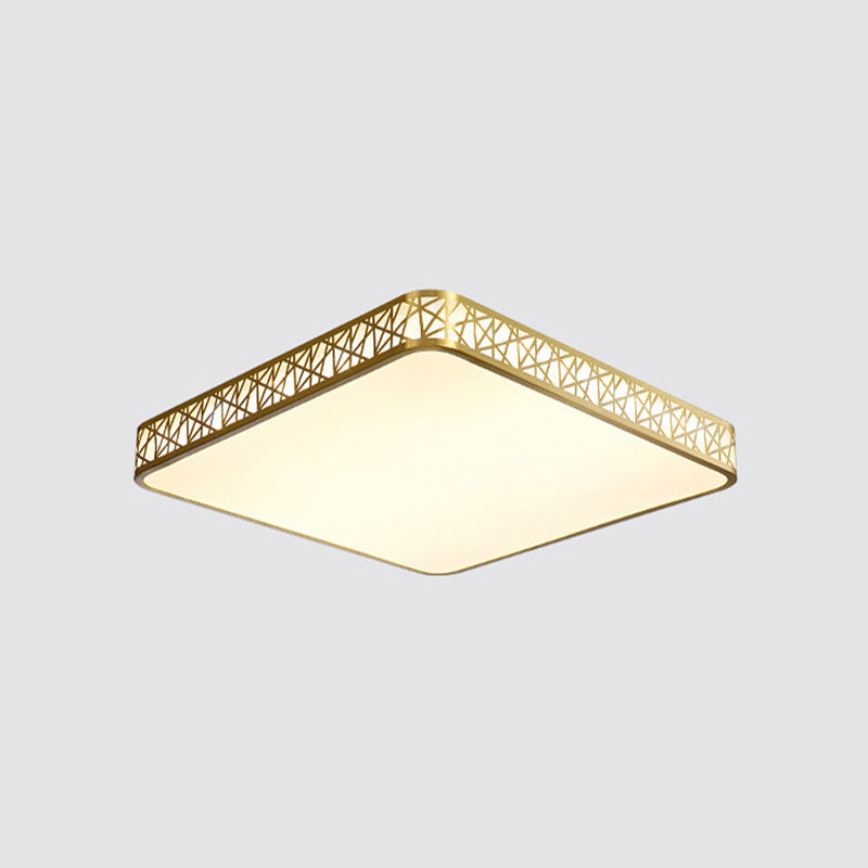 Brass Geometric Shaped Ceiling Light Minimalist Acrylic LED Flushmount with Nest Design Brass 19.5