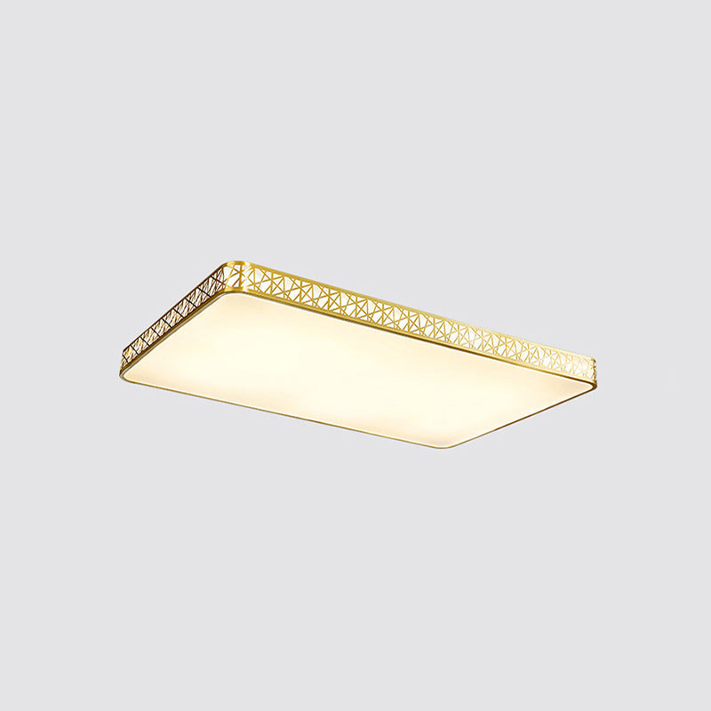 Brass Geometric Shaped Ceiling Light Minimalist Acrylic LED Flushmount with Nest Design Brass 23.5