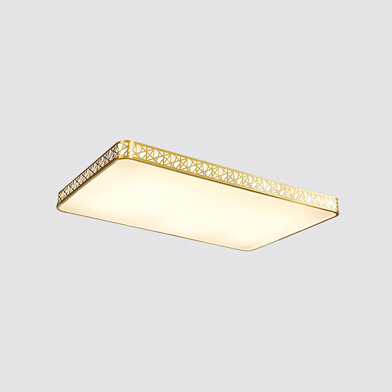 Brass Geometric Shaped Ceiling Light Minimalist Acrylic LED Flushmount with Nest Design Brass 35.5