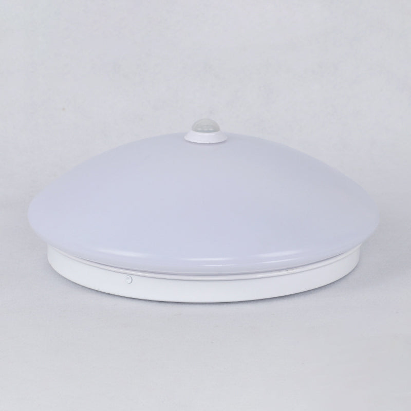 Cap Shaped Motion-Sensing Flush Light Fixture Simple Acrylic White LED Ceiling Light for Hallway Clearhalo 'Ceiling Lights' 'Close To Ceiling Lights' 'Close to ceiling' 'Flush mount' Lighting' 2556383