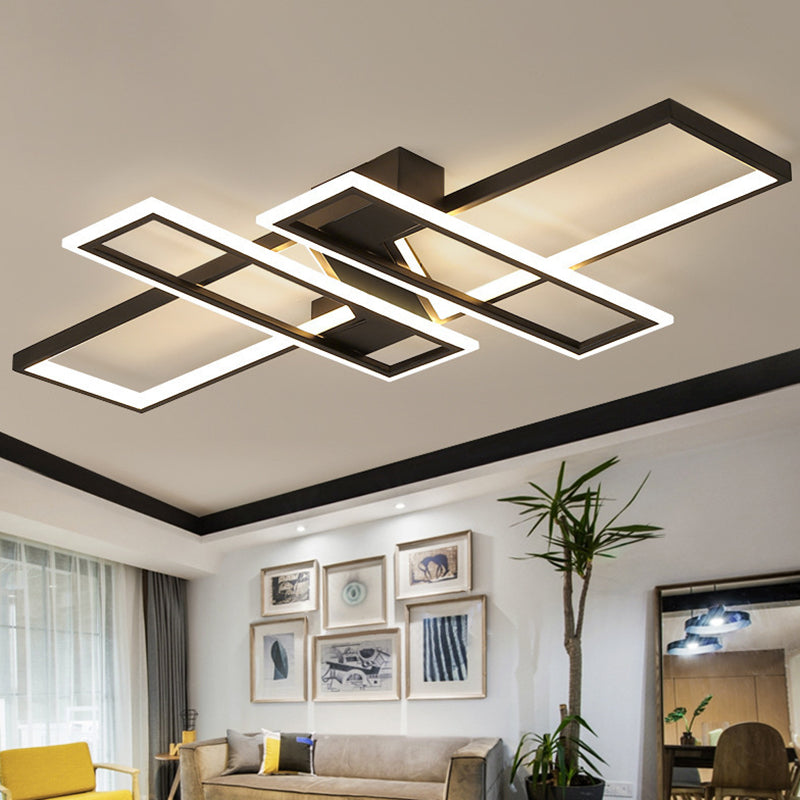 LED Frame Ceiling Mount Light Modern Acrylic Living Room Semi Flush Light Fixture Clearhalo 'Ceiling Lights' 'Close To Ceiling Lights' 'Close to ceiling' 'Semi-flushmount' Lighting' 2556411