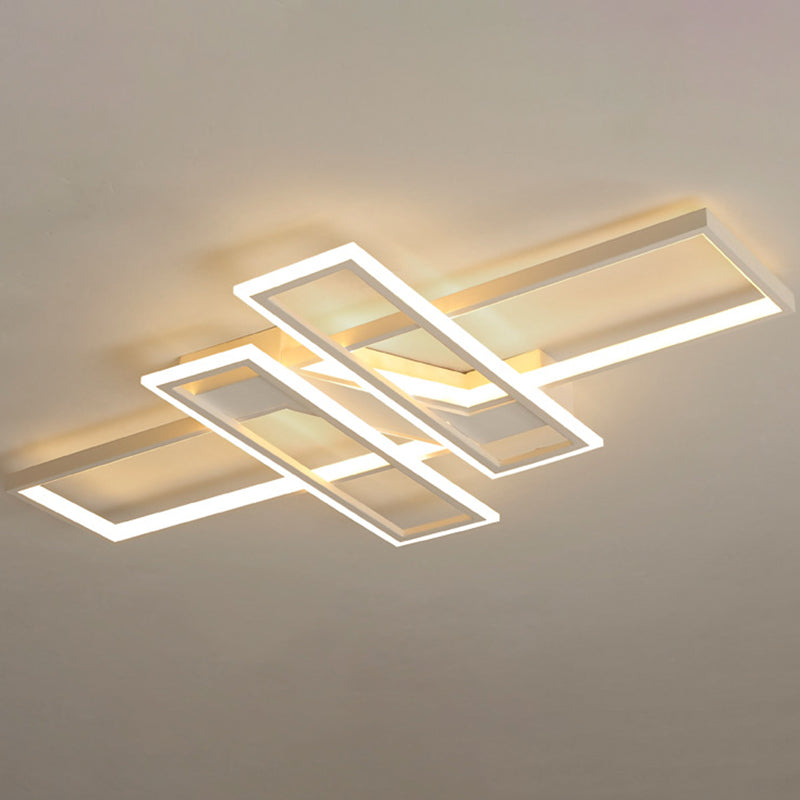 LED Frame Ceiling Mount Light Modern Acrylic Living Room Semi Flush Light Fixture White Clearhalo 'Ceiling Lights' 'Close To Ceiling Lights' 'Close to ceiling' 'Semi-flushmount' Lighting' 2556412