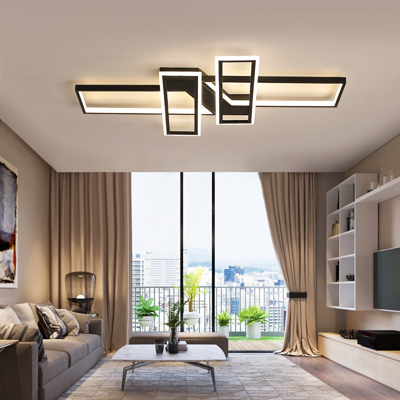 LED Frame Ceiling Mount Light Modern Acrylic Living Room Semi Flush Light Fixture Clearhalo 'Ceiling Lights' 'Close To Ceiling Lights' 'Close to ceiling' 'Semi-flushmount' Lighting' 2556415