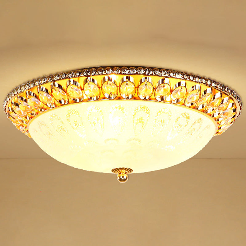 Modern Crystal Style Flush Mount Light Simplicity LED Ceiling Lamp for Bedroom Gold 16