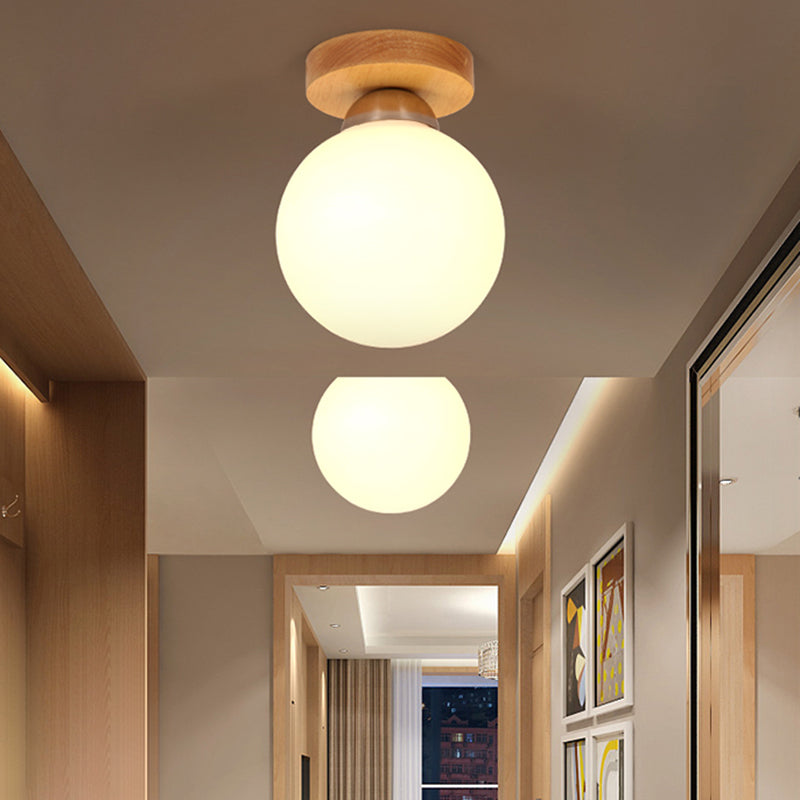 Modern Wood Ceiling Light Simplicity 1-Light Flush Mount Light for Bedroom Clearhalo 'Ceiling Lights' 'Close To Ceiling Lights' 'Close to ceiling' 'Semi-flushmount' Lighting' 2562532