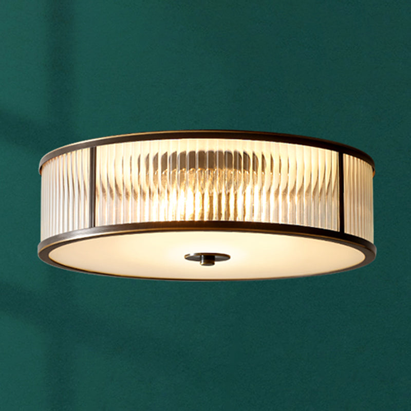 Glass Drum Shape Lighting Fixture Modern Simplicity Style Foyer Ceiling Light Clearhalo 'Ceiling Lights' 'Close To Ceiling Lights' 'Close to ceiling' 'Flush mount' Lighting' 2562625