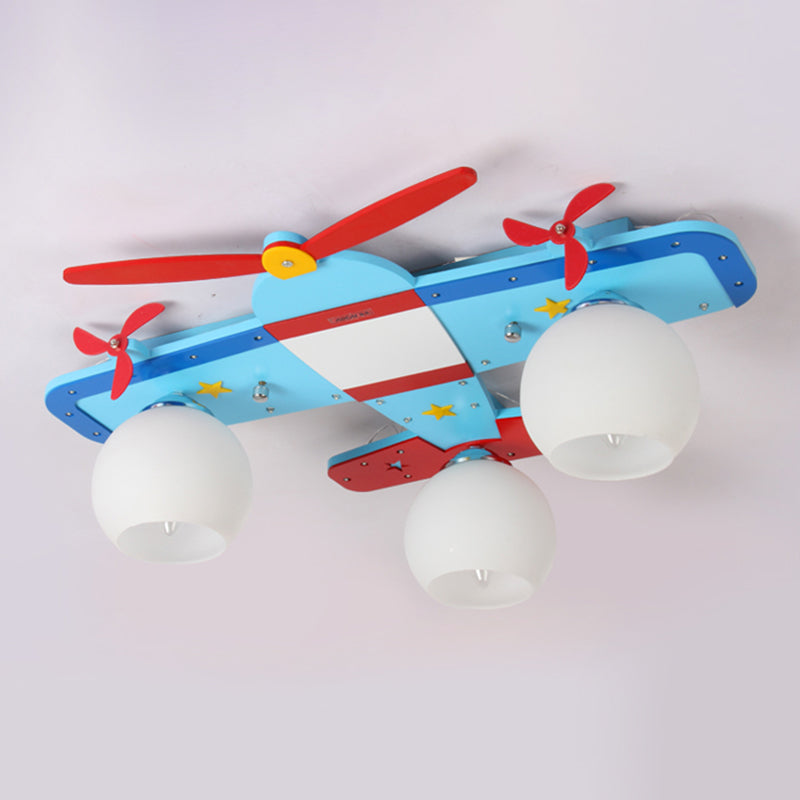 Airplane Shape Flush Mount Light Kindergarten Children Room Ceiling Light 3 Sky Blue Clearhalo 'Ceiling Lights' 'Close To Ceiling Lights' 'Close to ceiling' 'Flush mount' Lighting' 2562633