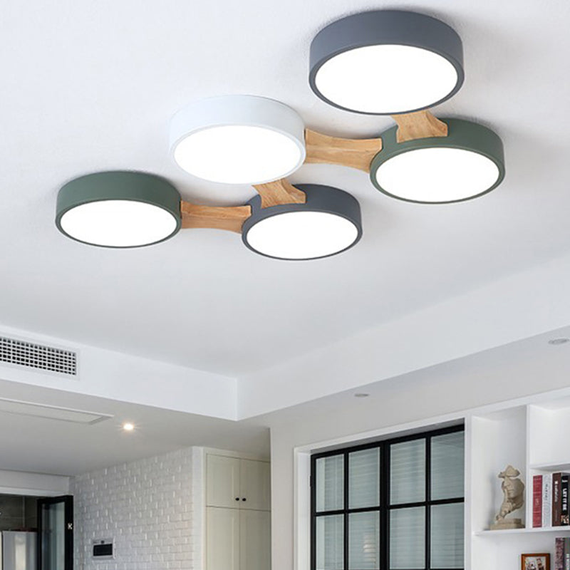 Modernism Simplicity LED Ceiling Fixture Light Wooden Flush Mount Light for Bedroom Dining Room Clearhalo 'Ceiling Lights' 'Close To Ceiling Lights' 'Close to ceiling' 'Flush mount' Lighting' 2562762