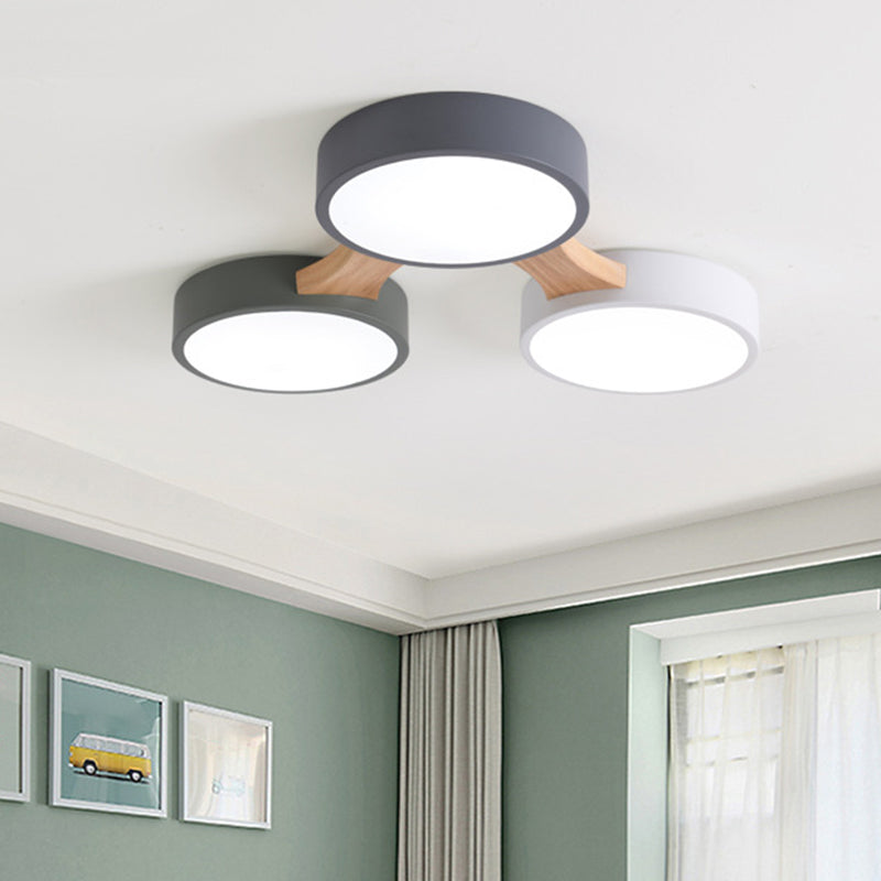 Modernism Simplicity LED Ceiling Fixture Light Wooden Flush Mount Light for Bedroom Dining Room 3 Wood Clearhalo 'Ceiling Lights' 'Close To Ceiling Lights' 'Close to ceiling' 'Flush mount' Lighting' 2562769