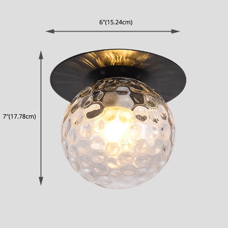 Glass Globe Shape Ceiling Light Modern Style 1 Bulb Flush-mount Lamp for Dining Room Clearhalo 'Ceiling Lights' 'Close To Ceiling Lights' 'Close to ceiling' 'Glass shade' 'Glass' 'Pendant Lights' 'Semi-flushmount' Lighting' 2562801