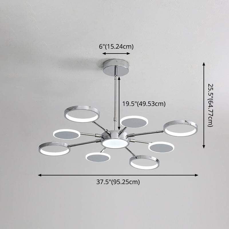 Ring Chandelier Lighting Fixtures Modernist Metal Pendant Chandelier with Hanging Cord for Living Room Clearhalo 'Ceiling Lights' 'Chandeliers' 'Modern Chandeliers' 'Modern' Lighting' 2562844