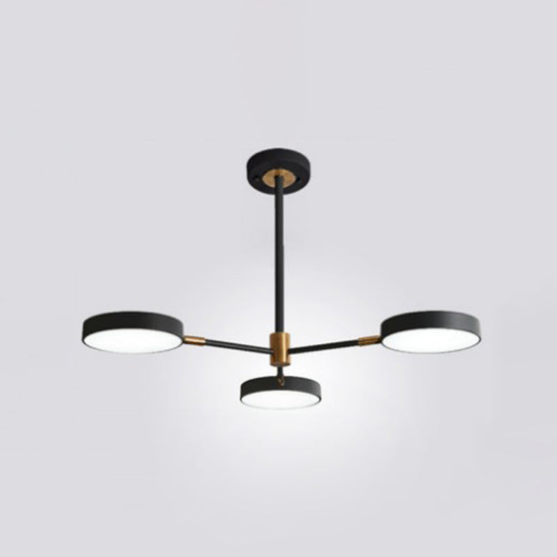 Round Ceiling Chandelier Ultra-Contemporary Metal Hanging Ceiling Lights for Living Room 3 Black Clearhalo 'Ceiling Lights' 'Chandeliers' 'Modern Chandeliers' 'Modern' Lighting' 2562860