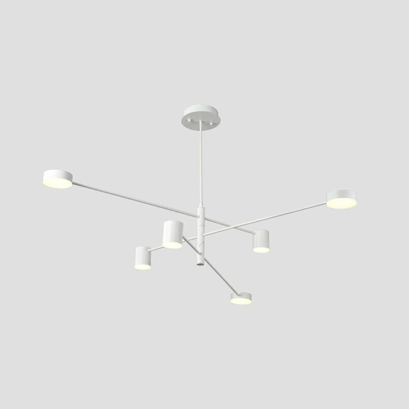 Starburst Ceiling Chandelier Contemporary Metal Hanging Ceiling Light for Living Room 6 White Clearhalo 'Ceiling Lights' 'Chandeliers' 'Modern Chandeliers' 'Modern' Lighting' 2562981