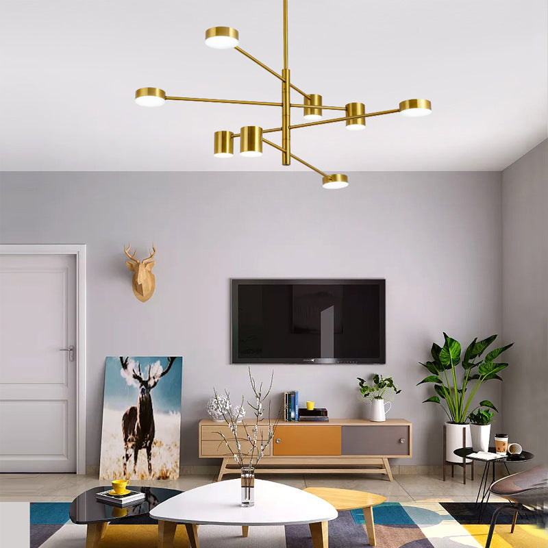 Starburst Ceiling Chandelier Contemporary Metal Hanging Ceiling Light for Living Room Clearhalo 'Ceiling Lights' 'Chandeliers' 'Modern Chandeliers' 'Modern' Lighting' 2562982