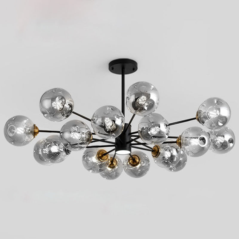 Bubble Chandelier Lighting Fixtures Modern Glass Hanging Pendant Lights for Bedroom 16 Smoke Gray Clearhalo 'Ceiling Lights' 'Chandeliers' 'Modern Chandeliers' 'Modern' Lighting' 2569427