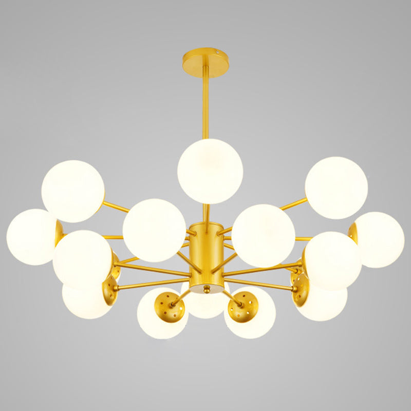 Spherical Chandelier Light Ultra-Contemporary Glass Ceiling Pendant for Living Room 16 Gold without Spot Light Clearhalo 'Ceiling Lights' 'Chandeliers' 'Modern Chandeliers' 'Modern' Lighting' 2569515