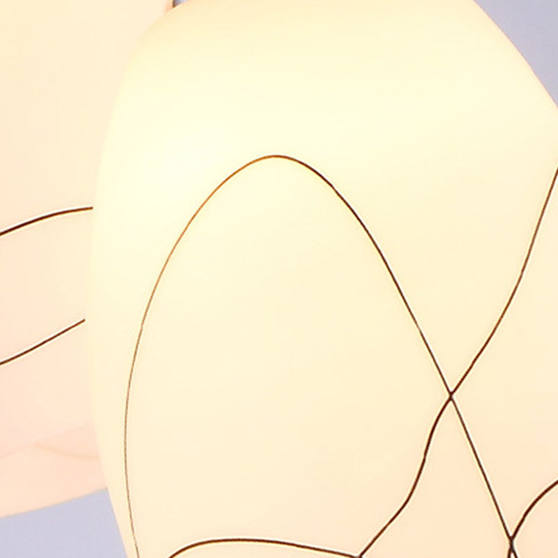 Wave Tulip White Glass Pendant Lamp Modern 1 Head Black Hanging Ceiling Light for Dining Room Clearhalo 'Ceiling Lights' 'Glass shade' 'Glass' 'Modern Pendants' 'Modern' 'Pendant Lights' 'Pendants' Lighting' 257004