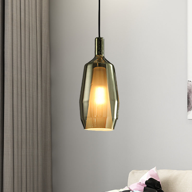 Tulip Pendant Light Fixture Modern Green Glass 1 Head Dining Room Hanging Lamp Kit Clearhalo 'Ceiling Lights' 'Glass shade' 'Glass' 'Modern Pendants' 'Modern' 'Pendant Lights' 'Pendants' Lighting' 257081