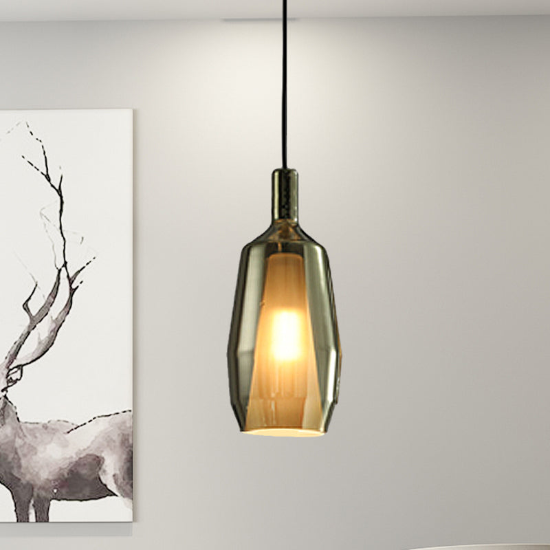 Tulip Pendant Light Fixture Modern Green Glass 1 Head Dining Room Hanging Lamp Kit Green Clearhalo 'Ceiling Lights' 'Glass shade' 'Glass' 'Modern Pendants' 'Modern' 'Pendant Lights' 'Pendants' Lighting' 257082