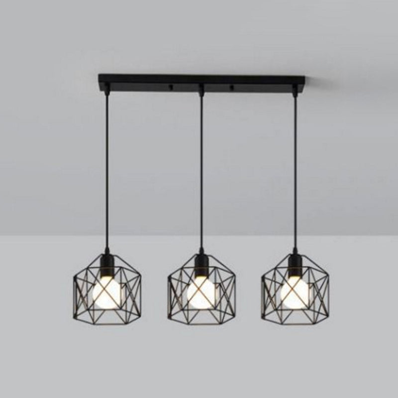 3 Lights Birdcage Multi Pendant Simple Industrial Style Metal Multi Drop Ceiling Lights for Restaurant Clearhalo 'Art Deco Pendants' 'Black' 'Cast Iron' 'Ceiling Lights' 'Ceramic' 'Crystal' 'Industrial Pendants' 'Industrial' 'Metal' 'Middle Century Pendants' 'Pendant Lights' 'Pendants' 'Rustic Pendants' 'Tiffany' Lighting' 2578829