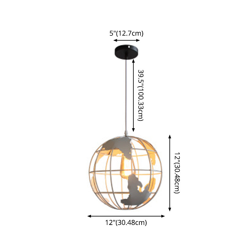 1 Light Cage Globe Ceiling Light Industrial Metallic Pendant Light for Coffee Shop Clearhalo 'Art Deco Pendants' 'Black' 'Cast Iron' 'Ceiling Lights' 'Ceramic' 'Crystal' 'Industrial Pendants' 'Industrial' 'Metal' 'Middle Century Pendants' 'Pendant Lights' 'Pendants' 'Rustic Pendants' 'Tiffany' Lighting' 2578939