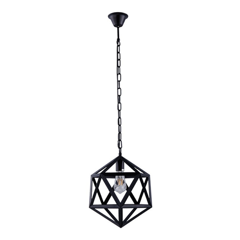 1 Light Prism Cage Hanging Pendant Lights Retro Industrial Style Metallic Pendant Ceiling Lights Clearhalo 'Art Deco Pendants' 'Black' 'Cast Iron' 'Ceiling Lights' 'Ceramic' 'Crystal' 'Industrial Pendants' 'Industrial' 'Metal' 'Middle Century Pendants' 'Pendant Lights' 'Pendants' 'Rustic Pendants' 'Tiffany' Lighting' 2578944