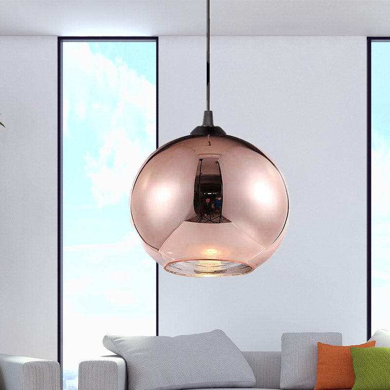 Copper Sphere Pendant Light Fixture Modern 1 Head 8