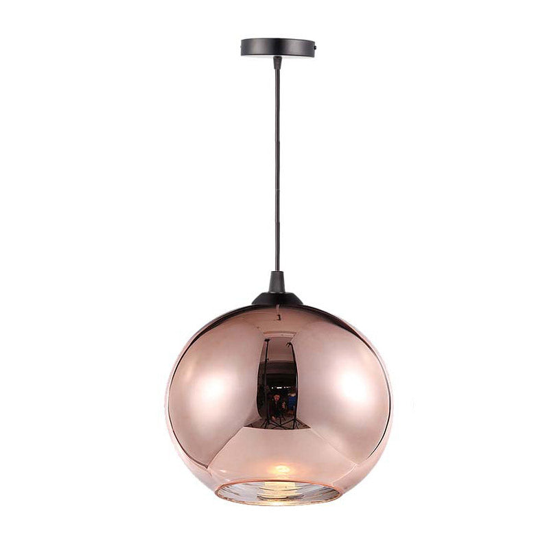 Copper Sphere Pendant Light Fixture Modern 1 Head 8