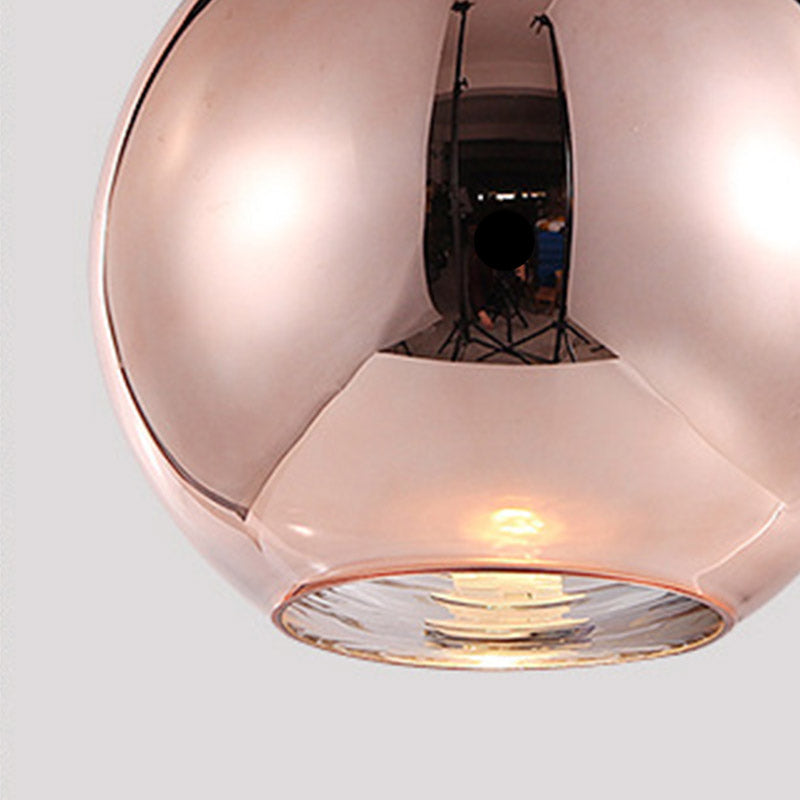 Copper Sphere Pendant Light Fixture Modern 1 Head 8